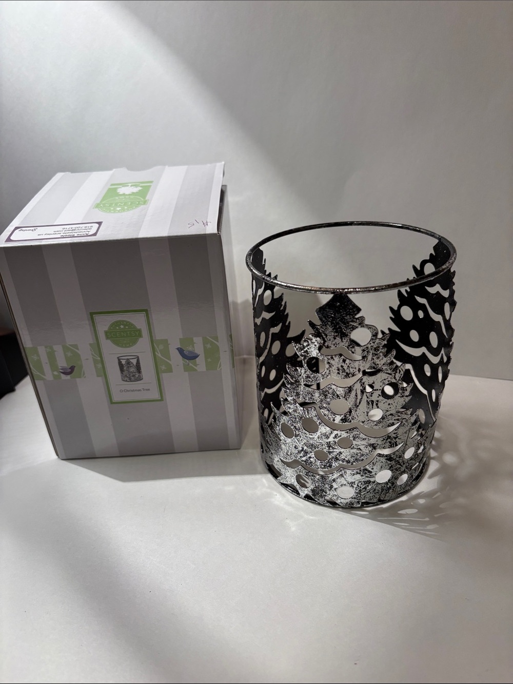 Scentsy Silver Cutout Holiday Tree Votive Holder